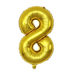 Gold Number 8 Balloon