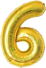 Gold Number 6 Balloon