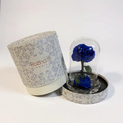 dark blue crystal infinity rose with box