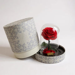 red crystal infinity rose with  box