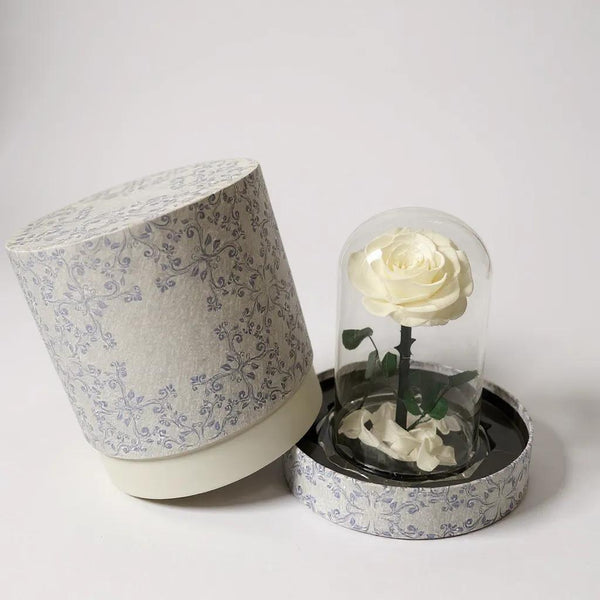 white crystal infinity rose with box