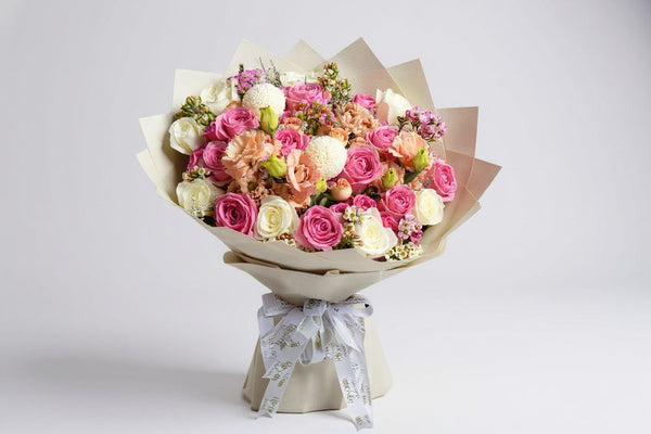 mix flower in pink and white color