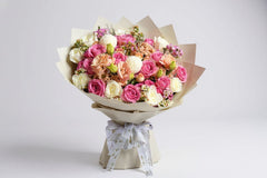 mix flower in pink and white color