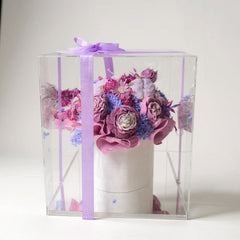 light purple candle arrangement