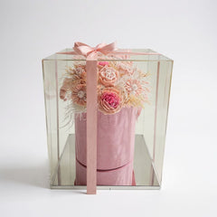 pink candle arrangement
